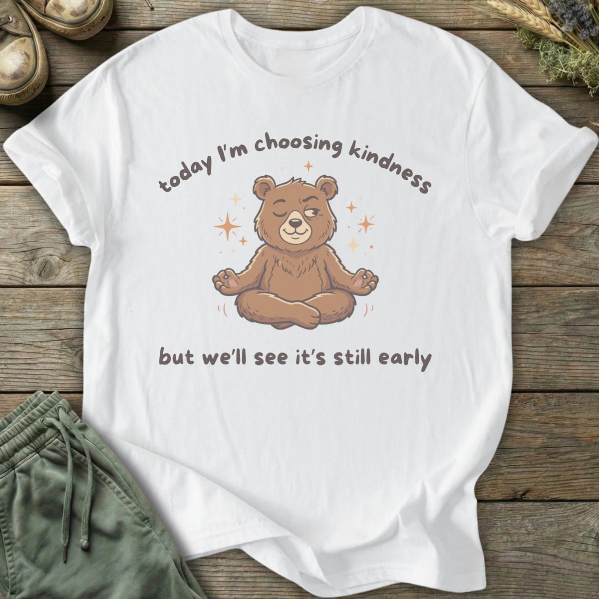 Printify T-Shirt Choosing Kindness Bear T-Shirt