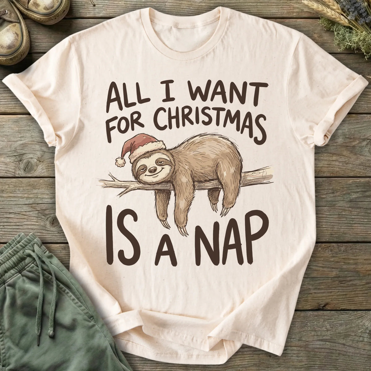 Printify T-Shirt Christmas Nap T-Shirt