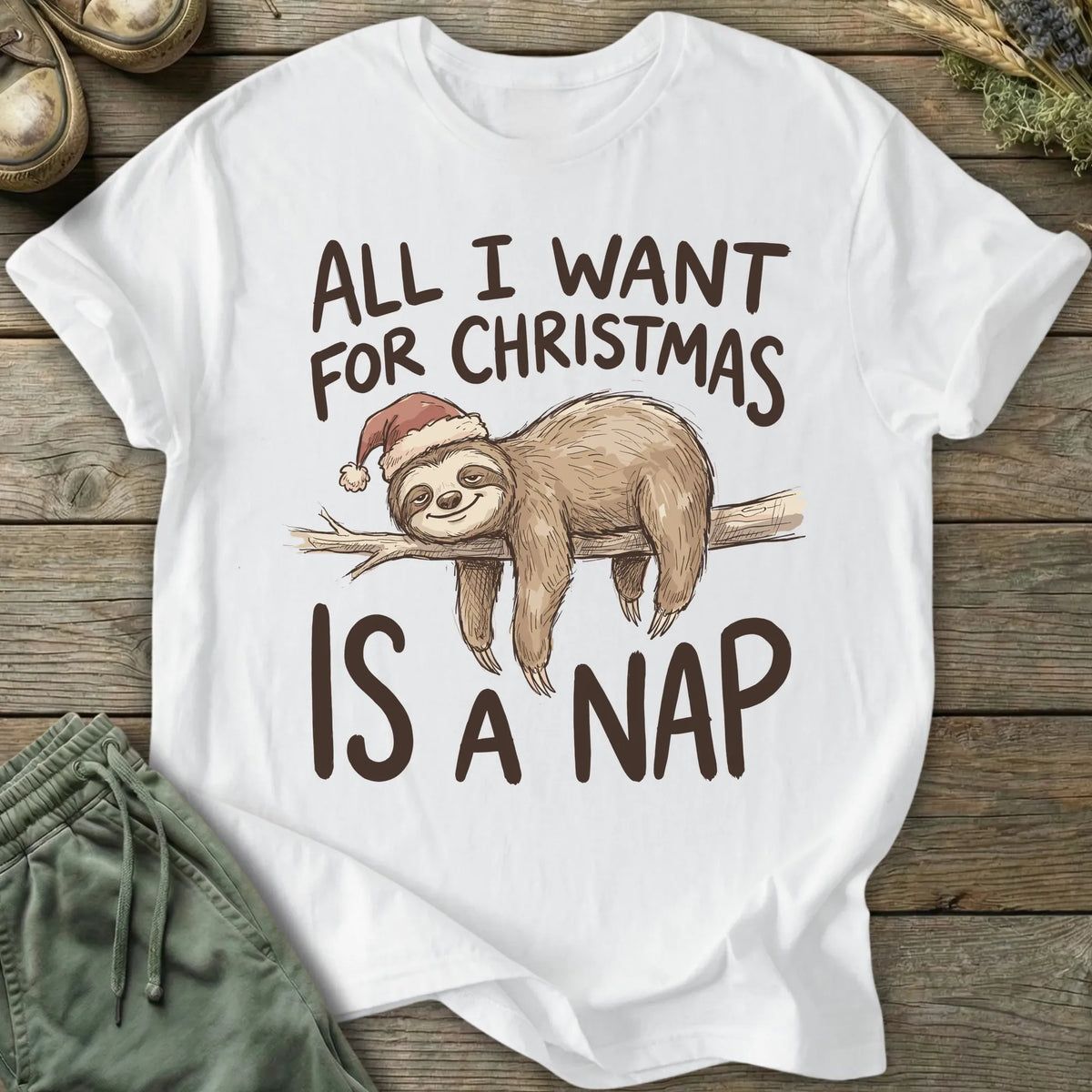 Printify T-Shirt Christmas Nap T-Shirt