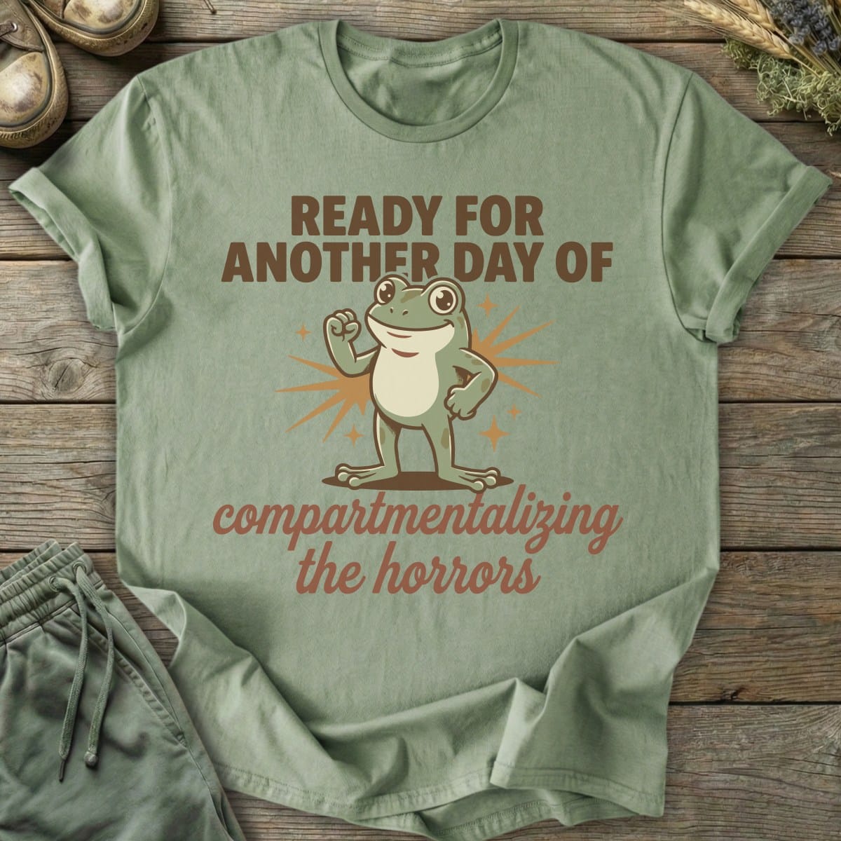 Printify T-Shirt Compartmentalizing Frog T-Shirt
