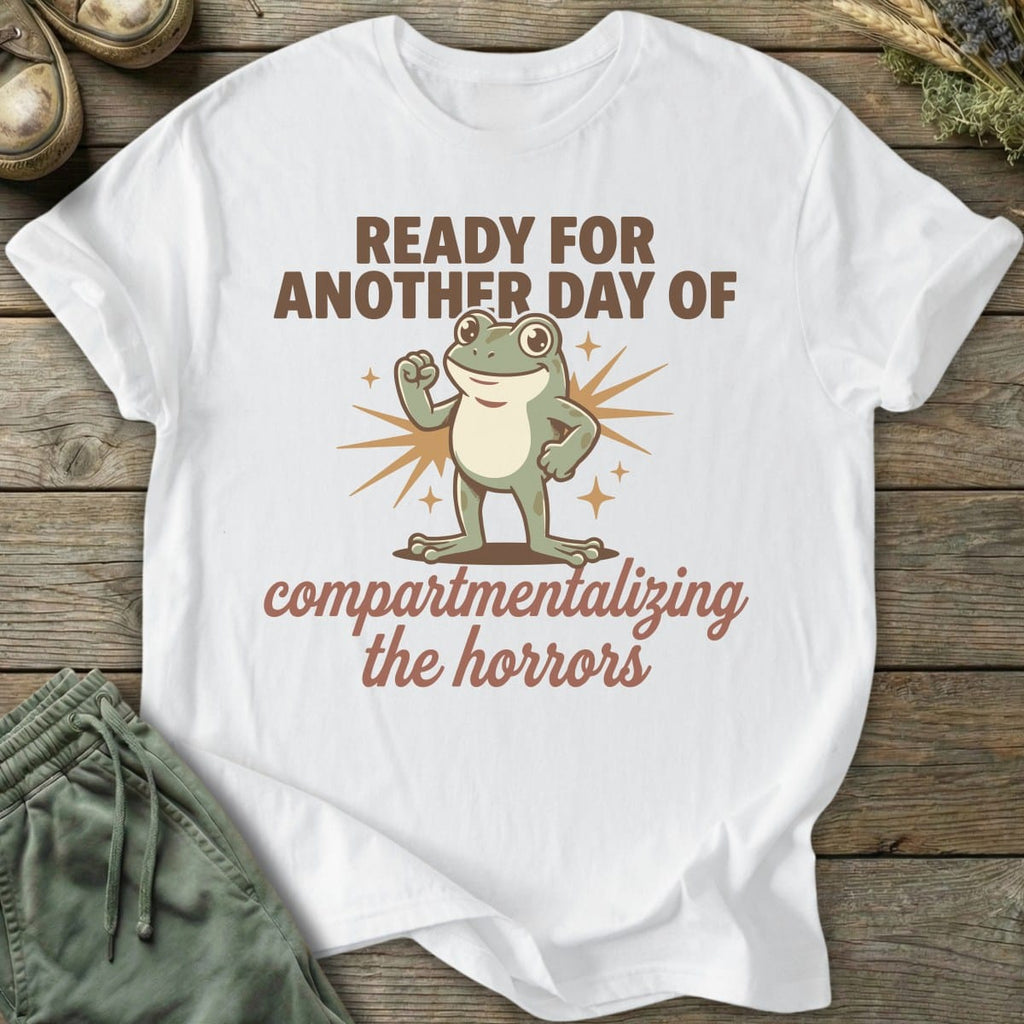 Printify T-Shirt Compartmentalizing Frog T-Shirt