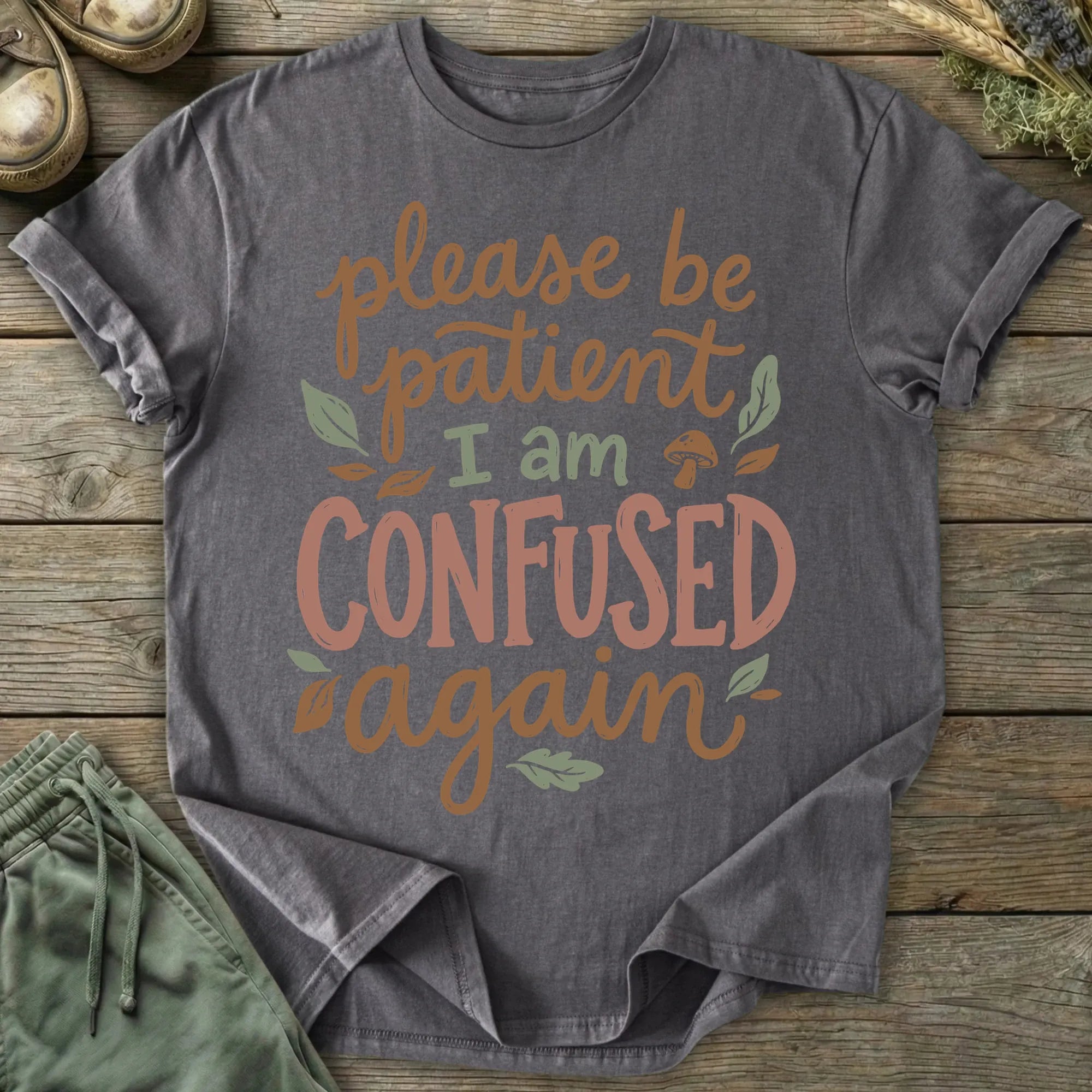 Printify T-Shirt Confused Again T-Shirt