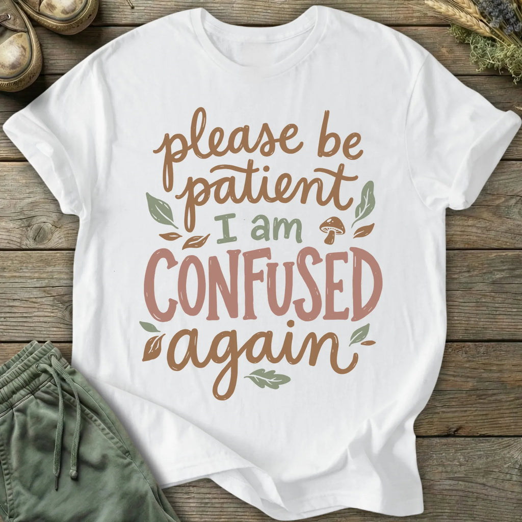 Printify T-Shirt Confused Again T-Shirt