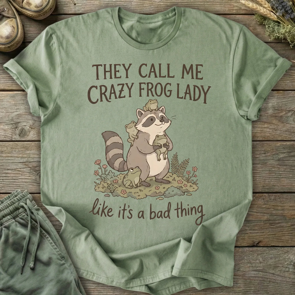 Printify T-Shirt Crazy Frog Lady T-Shirt