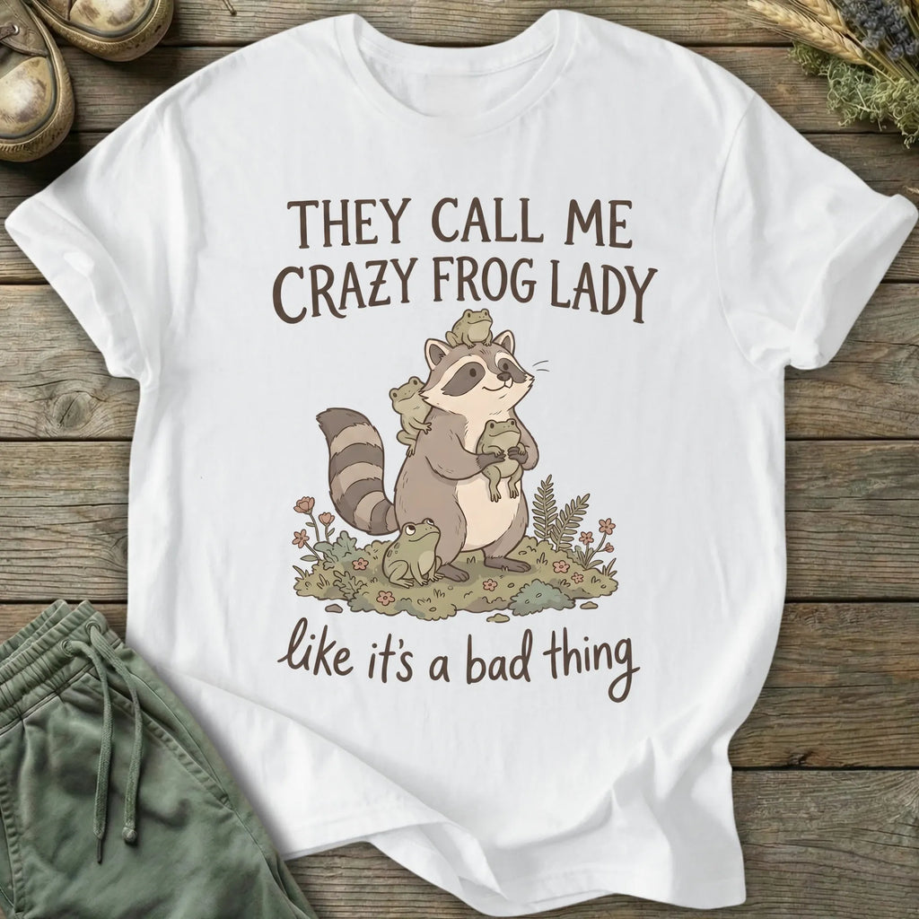 Printify T-Shirt Crazy Frog Lady T-Shirt