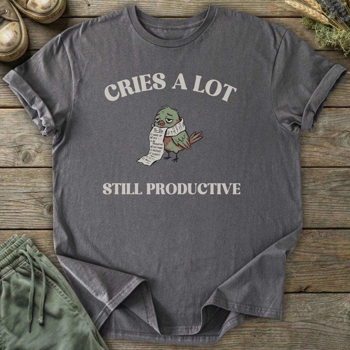 Printify T-Shirt Cries A Lot T-Shirt