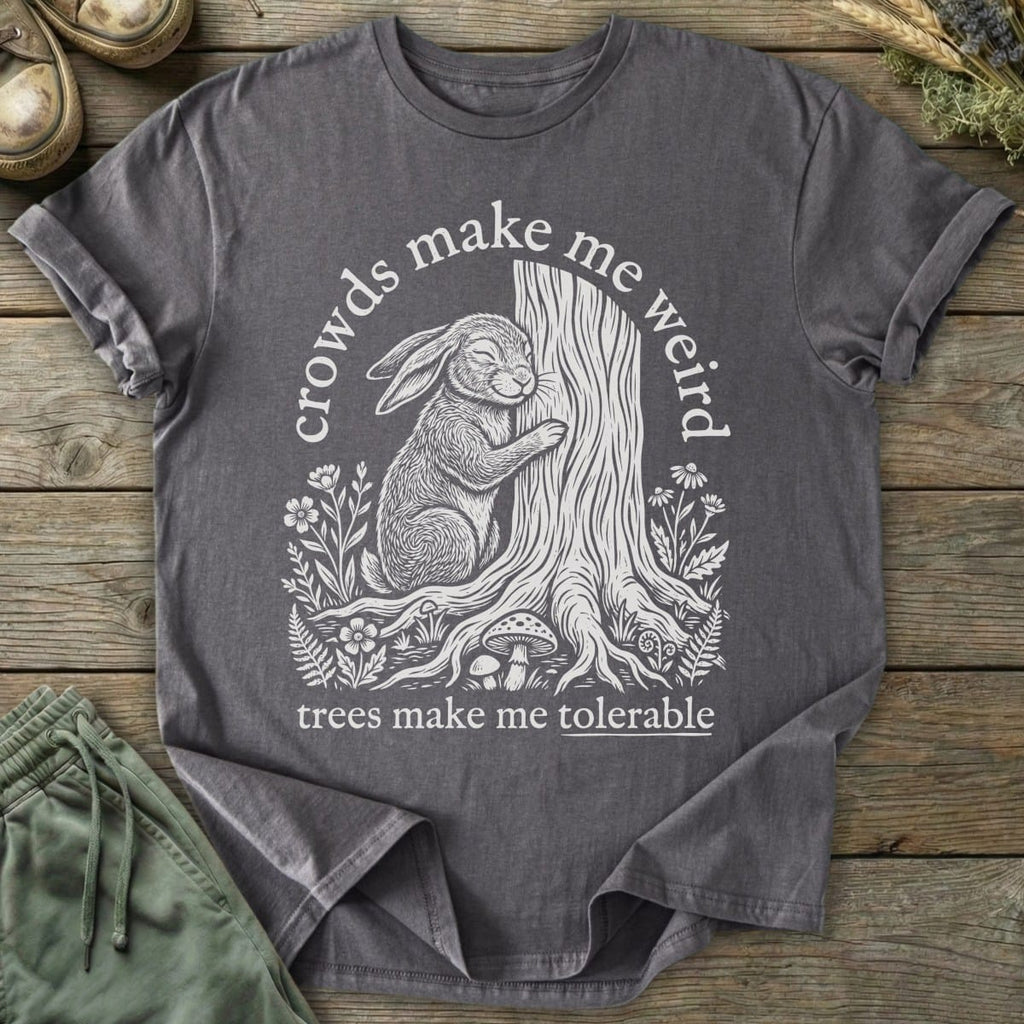 Printify T-Shirt Crowds Make Me Weird T-Shirt