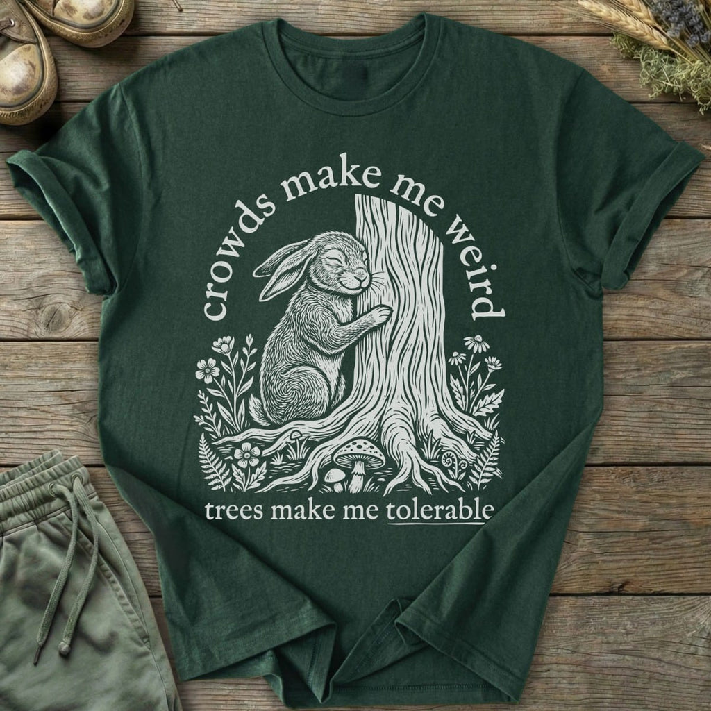 Printify T-Shirt Crowds Make Me Weird T-Shirt