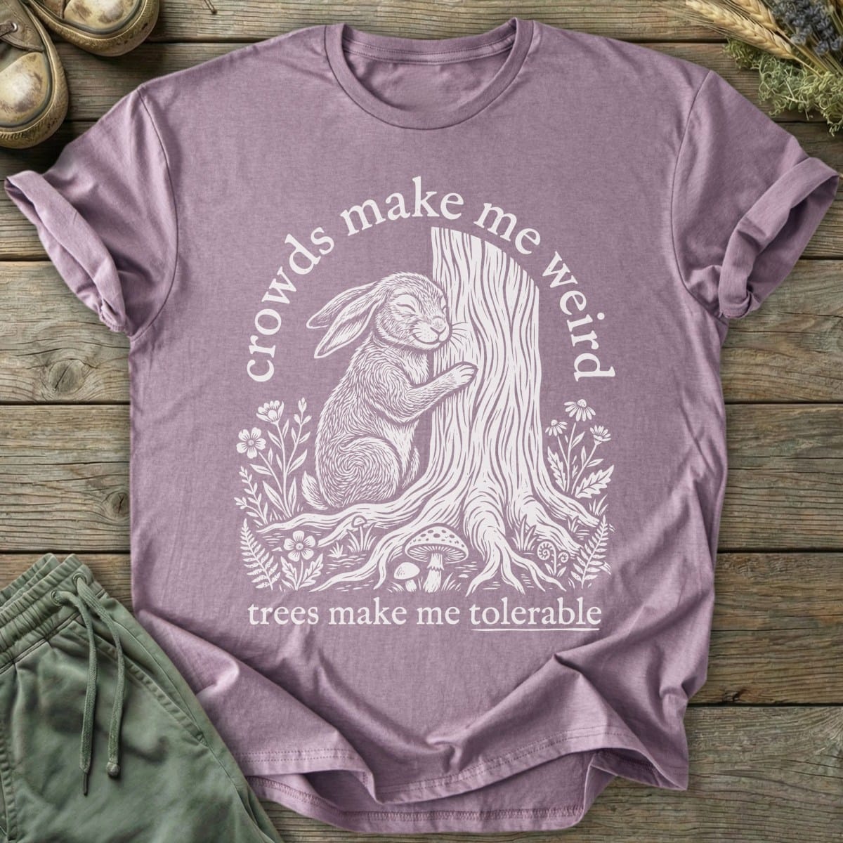 Printify T-Shirt Crowds Make Me Weird T-Shirt