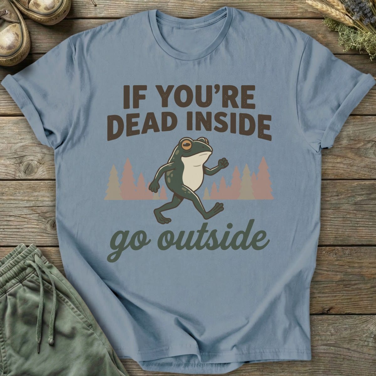 Printify T-Shirt Dead Inside Go Outside T-Shirt