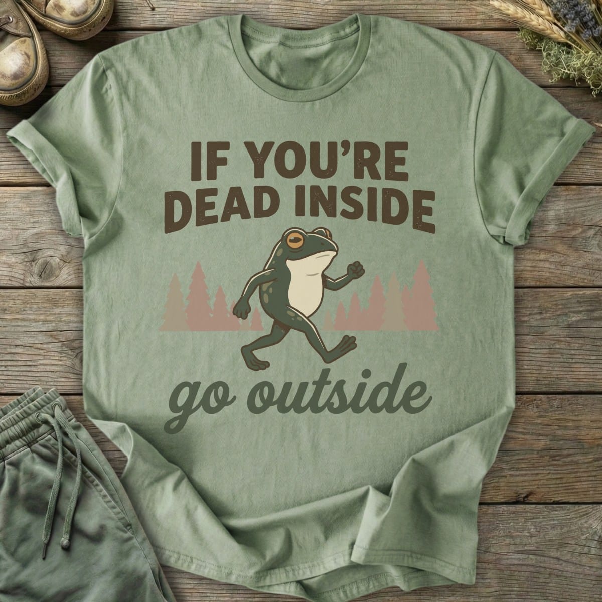 Printify T-Shirt Dead Inside Go Outside T-Shirt