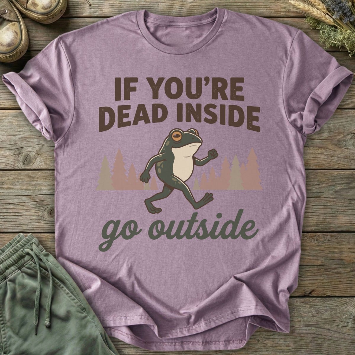 Printify T-Shirt Dead Inside Go Outside T-Shirt