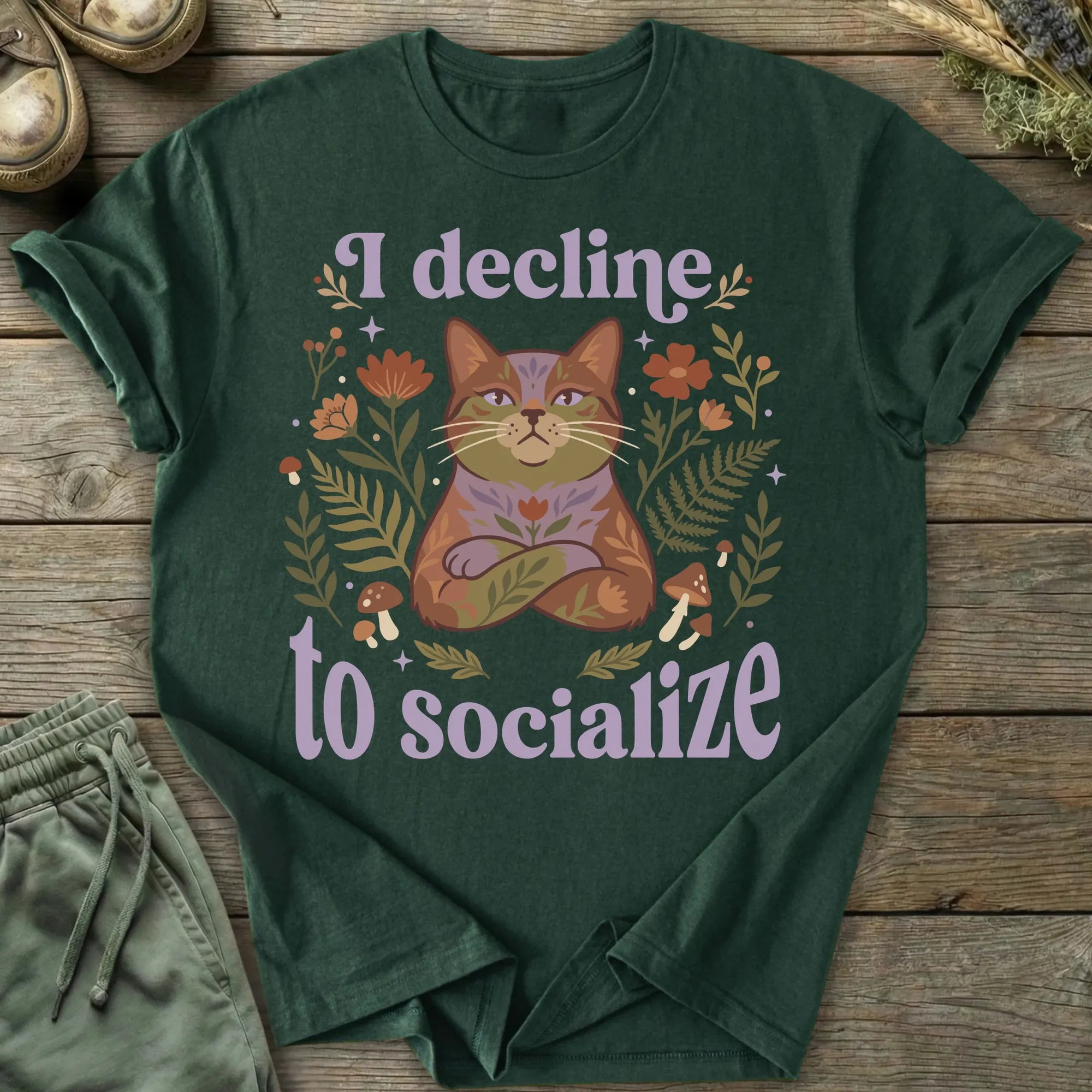 Printify T-Shirt Decline To Socialize T-Shirt