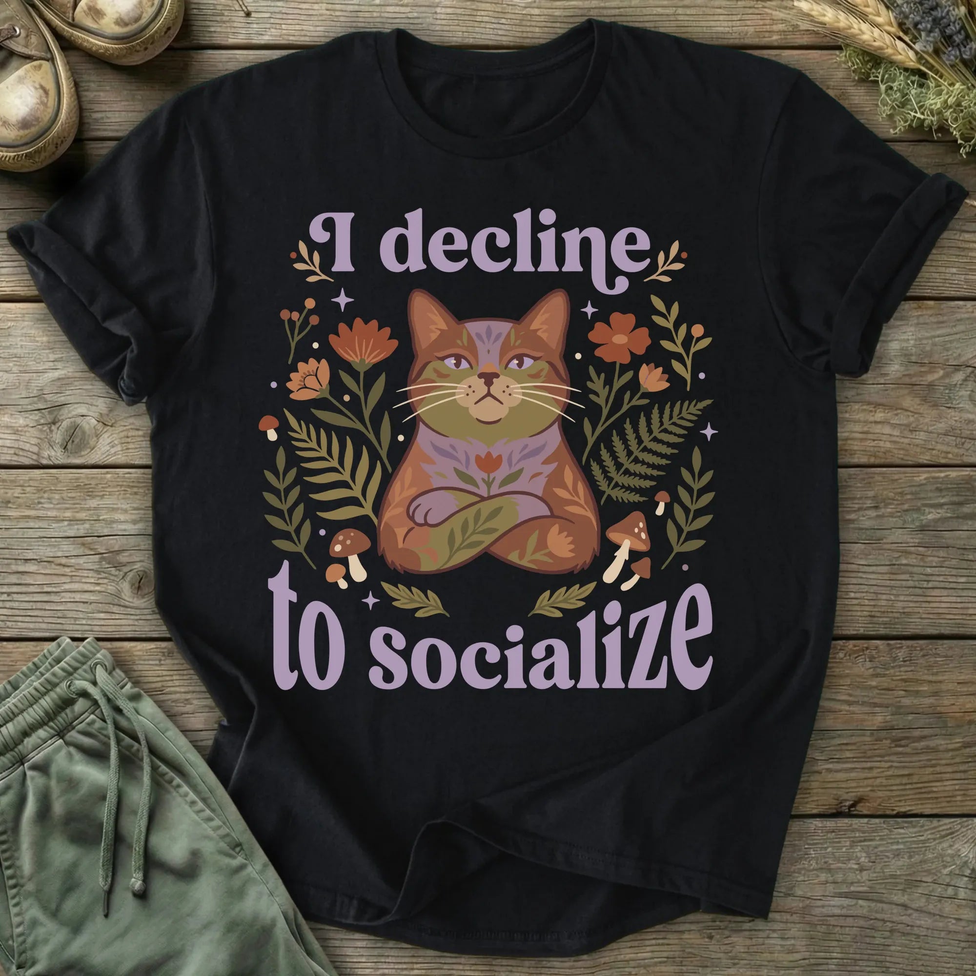 Printify T-Shirt Decline To Socialize T-Shirt