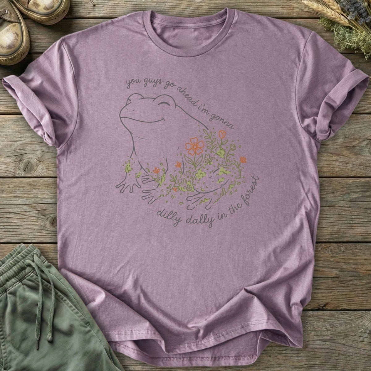 Printify T-Shirt Dilly Dally Forest Frog T-Shirt