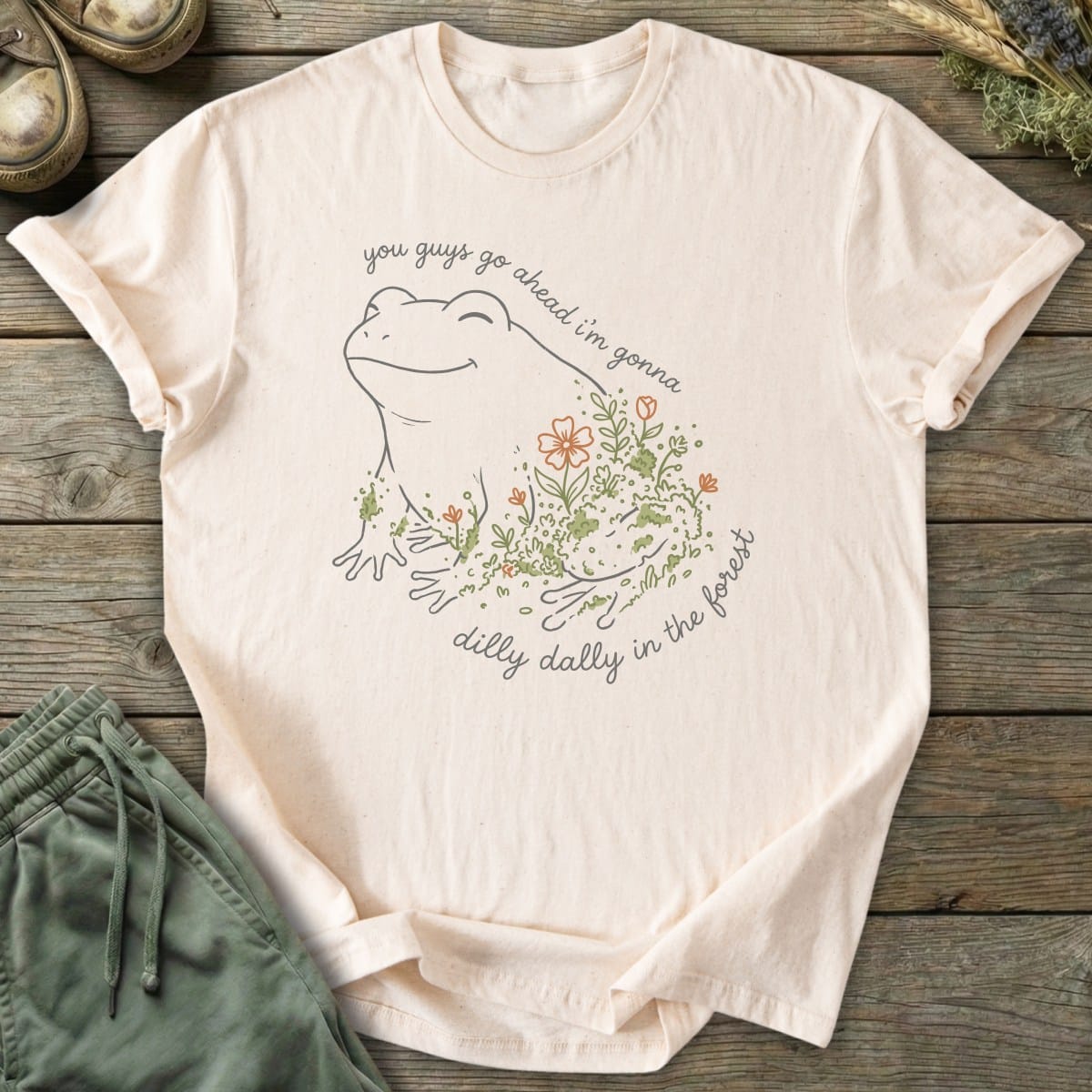 Printify T-Shirt Dilly Dally Forest Frog T-Shirt