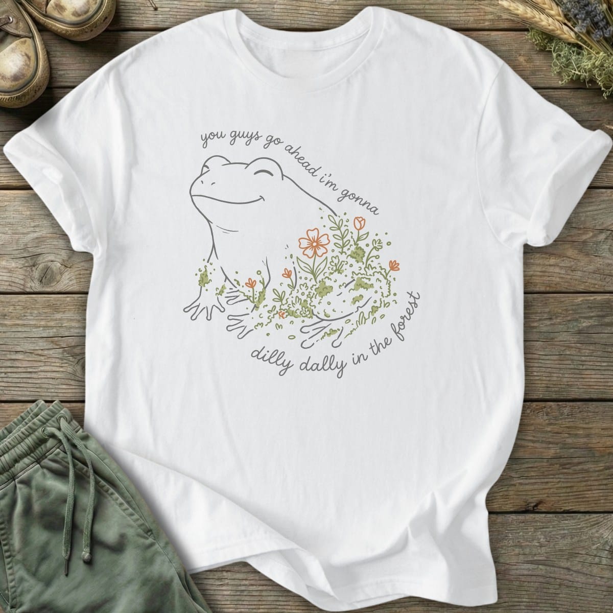 Printify T-Shirt Dilly Dally Forest Frog T-Shirt