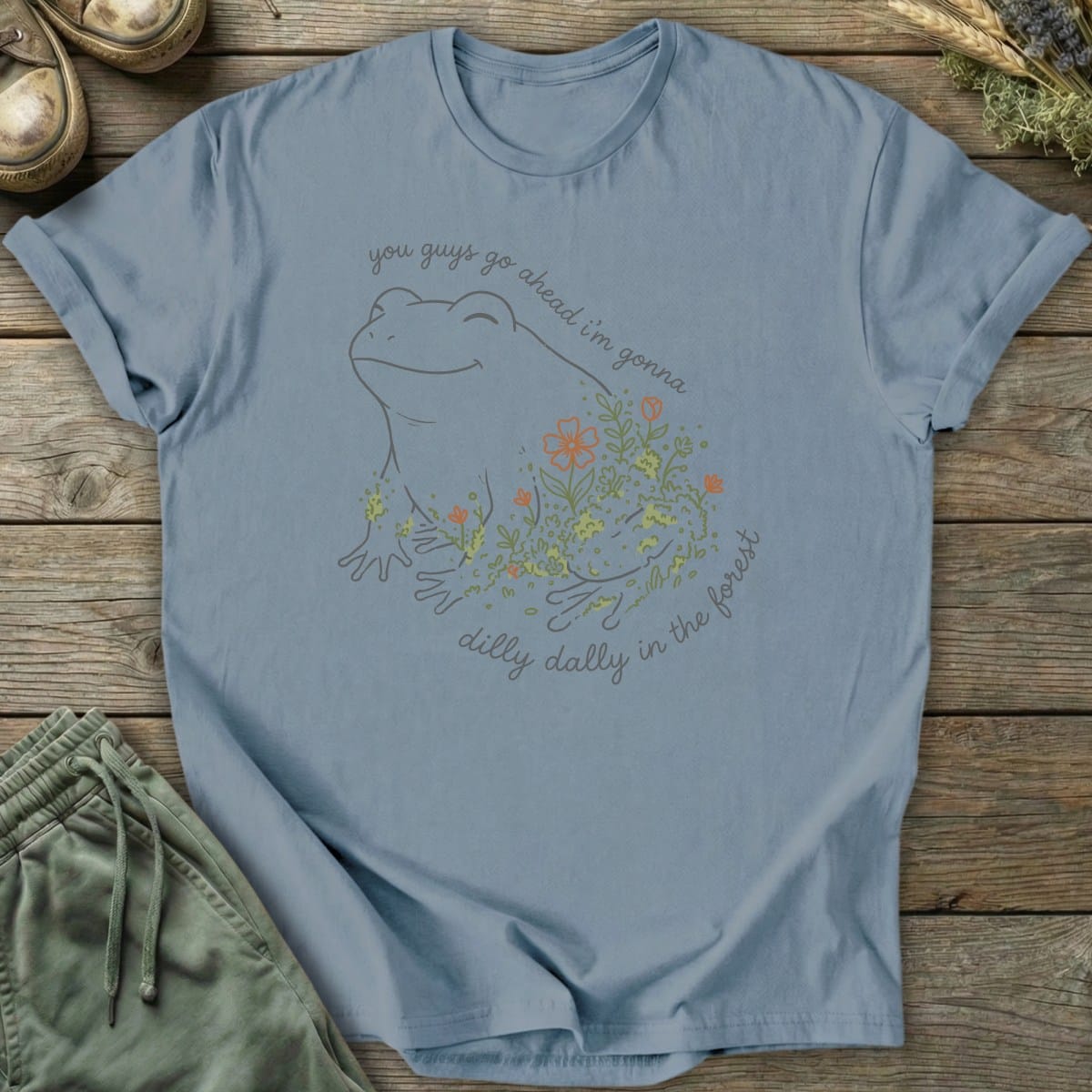 Printify T-Shirt Dilly Dally Forest Frog T-Shirt