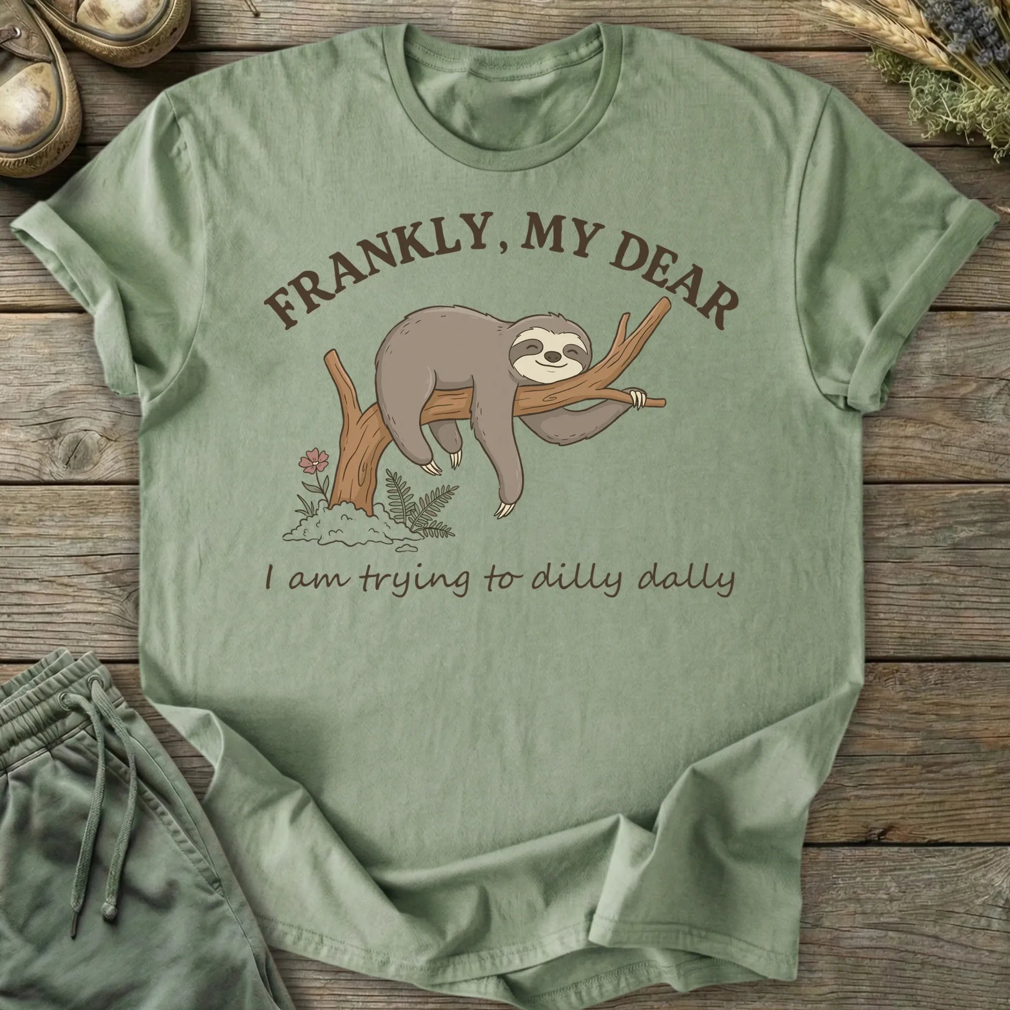 Printify T-Shirt Dilly Dally Sloth T-Shirt