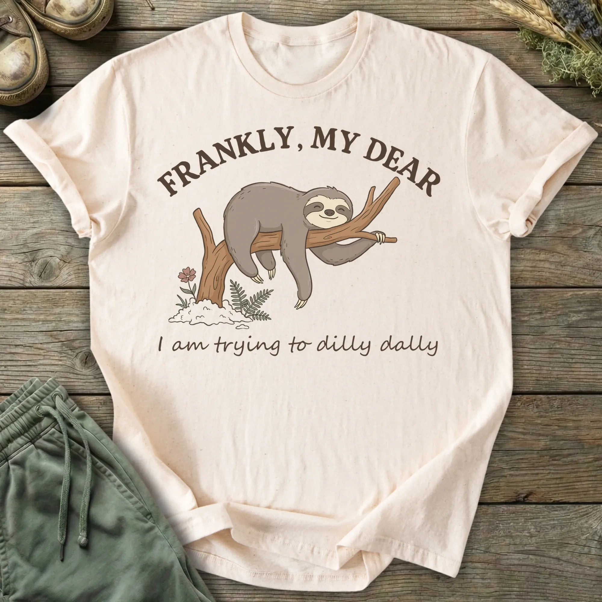 Printify T-Shirt Dilly Dally Sloth T-Shirt