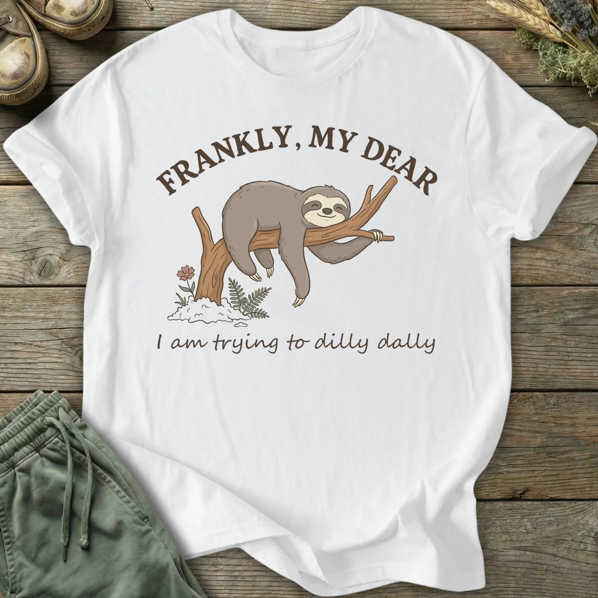 Printify T-Shirt Dilly Dally Sloth T-Shirt