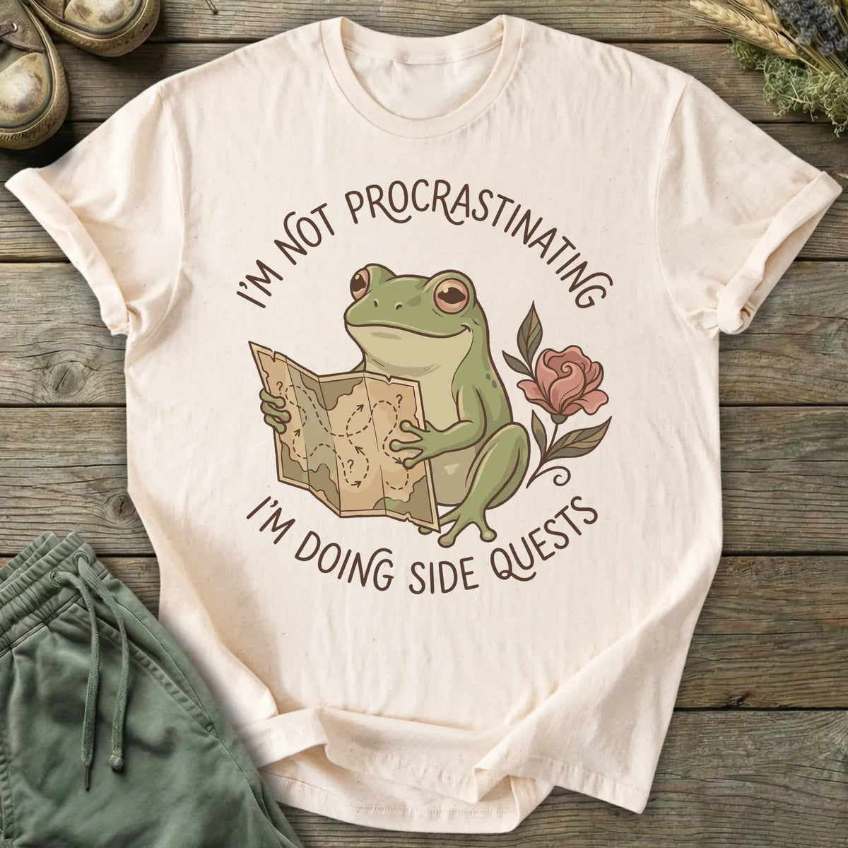 Printify T-Shirt Doing Side Quests T-Shirt