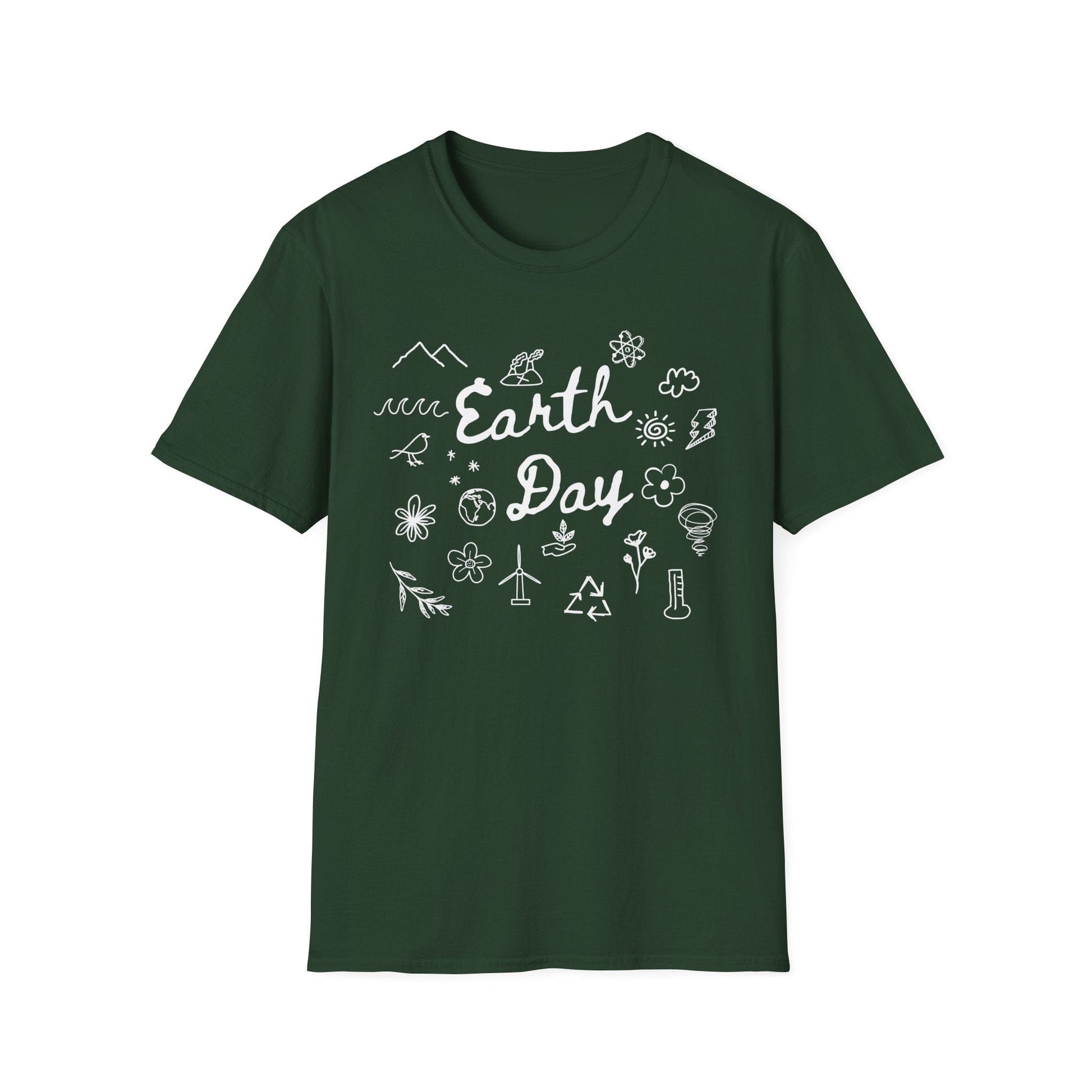 Printify T-Shirt Doodle Earth Day T-Shirt
