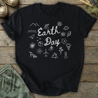 Printify T-Shirt Doodle Earth Day T-Shirt