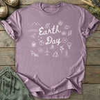 Printify T-Shirt Doodle Earth Day T-Shirt