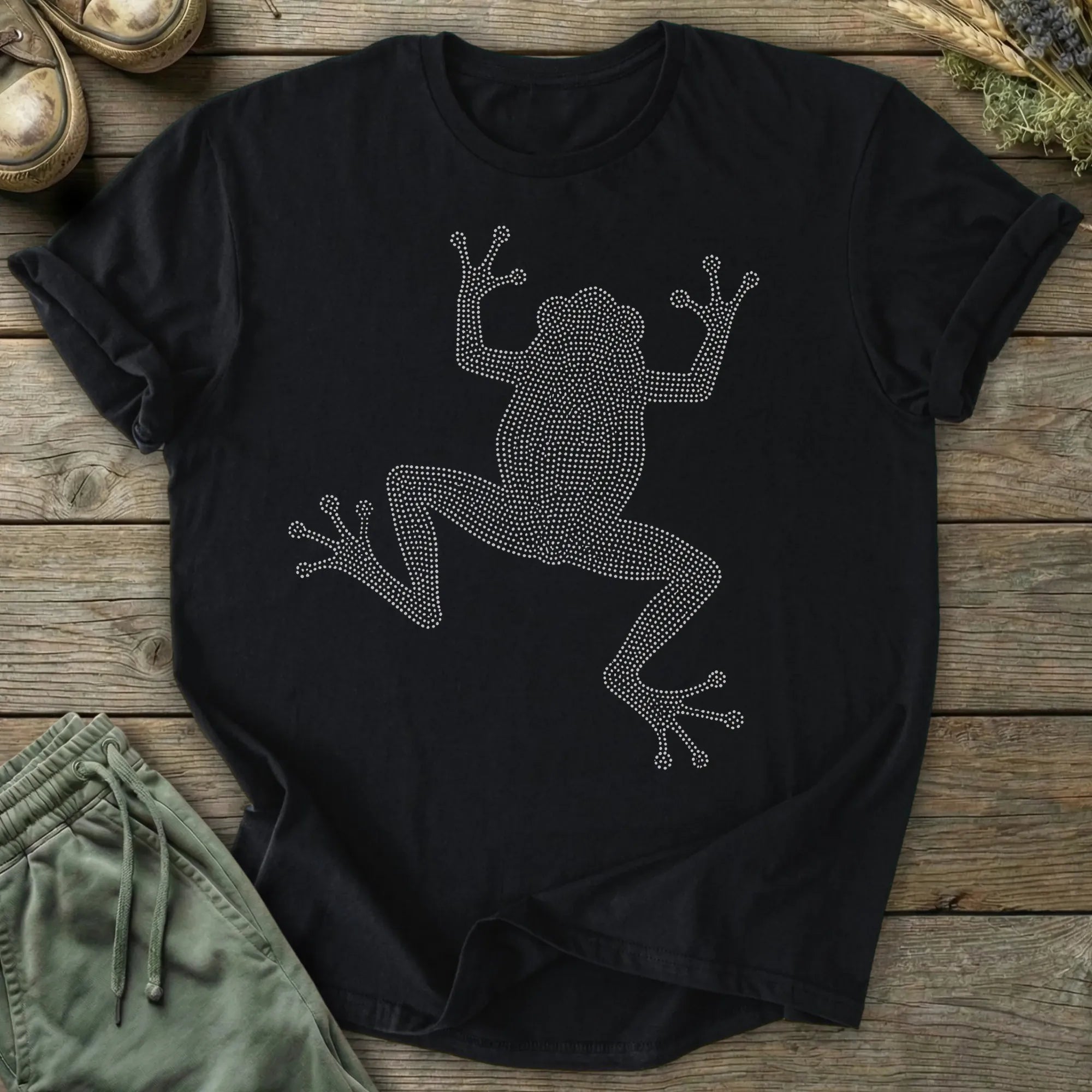 Printify T-Shirt Dot Art Frog T-Shirt
