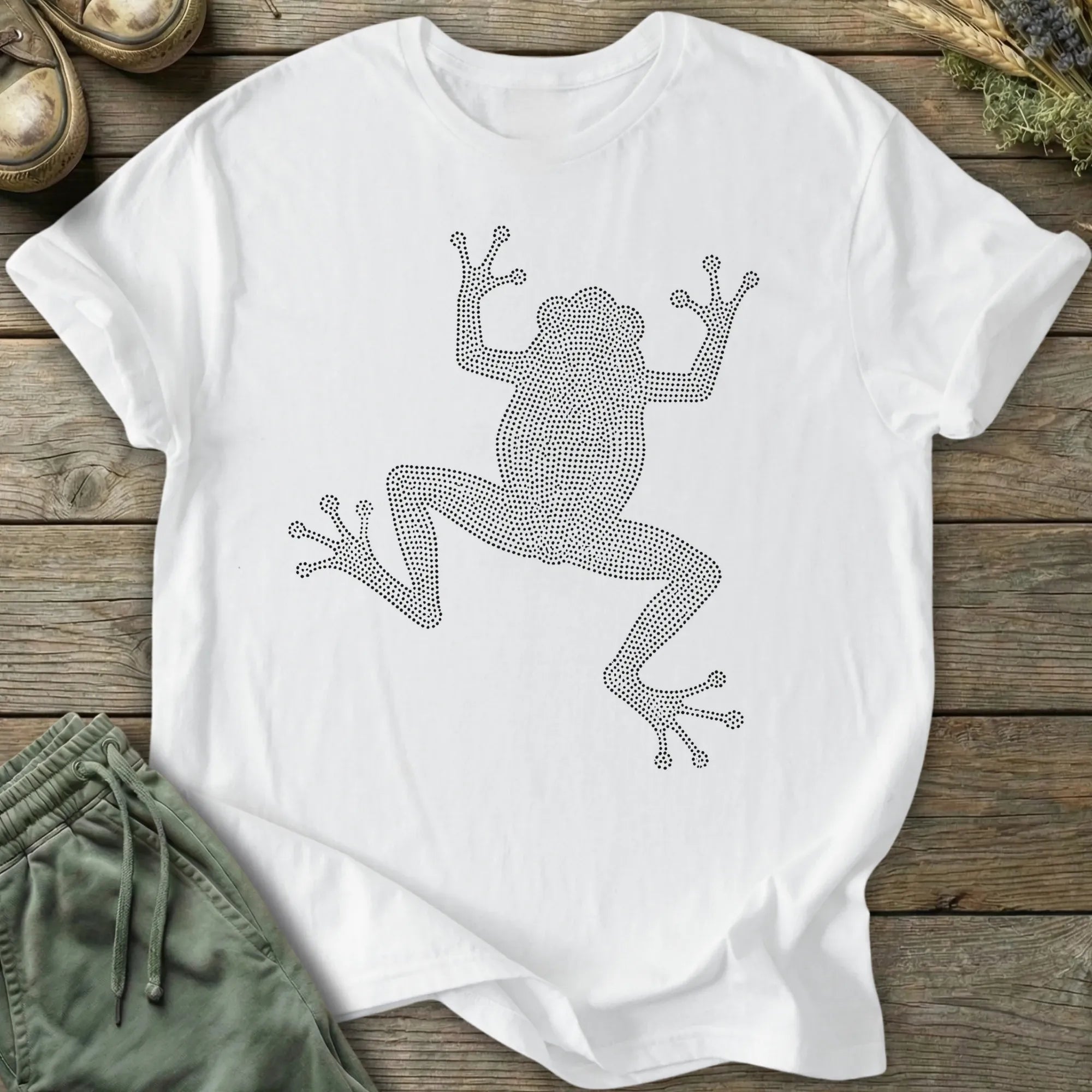 Printify T-Shirt Dot Art Frog T-Shirt