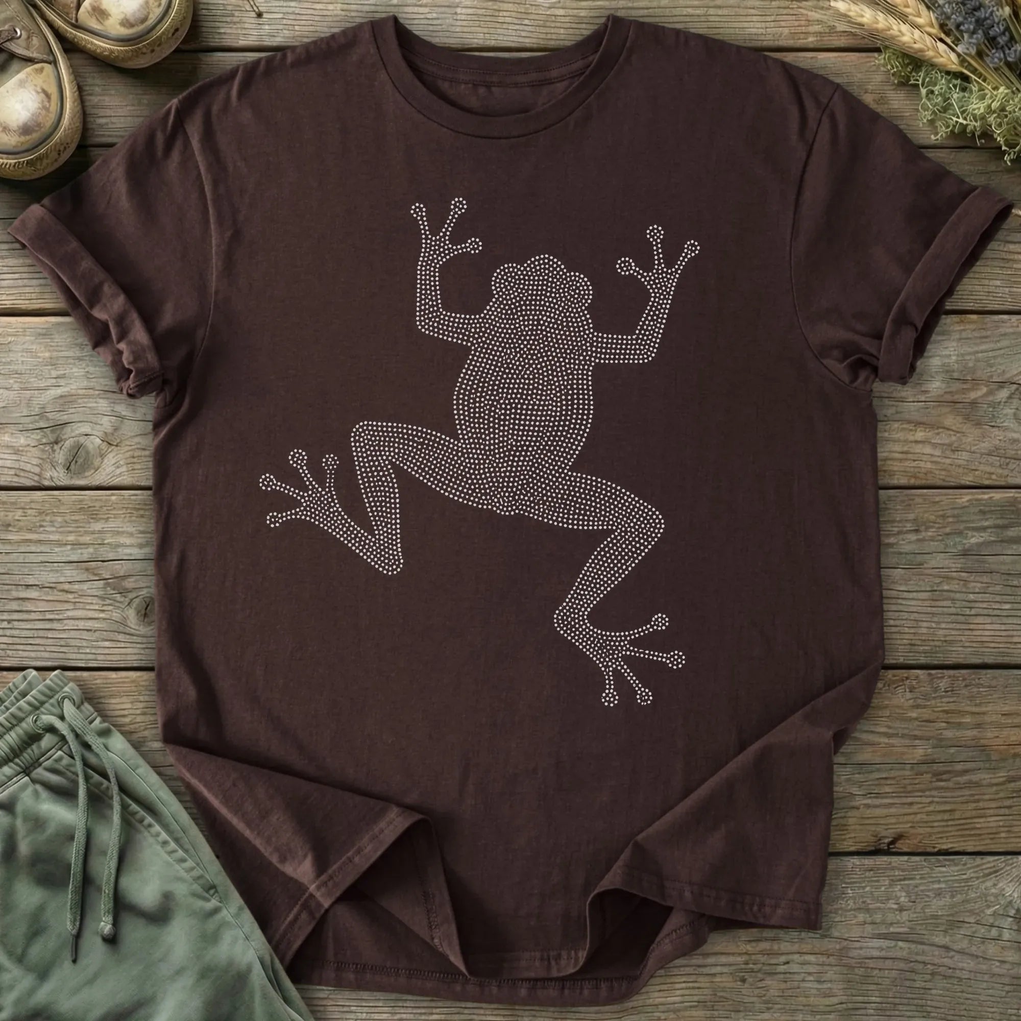 Printify T-Shirt Dot Art Frog T-Shirt