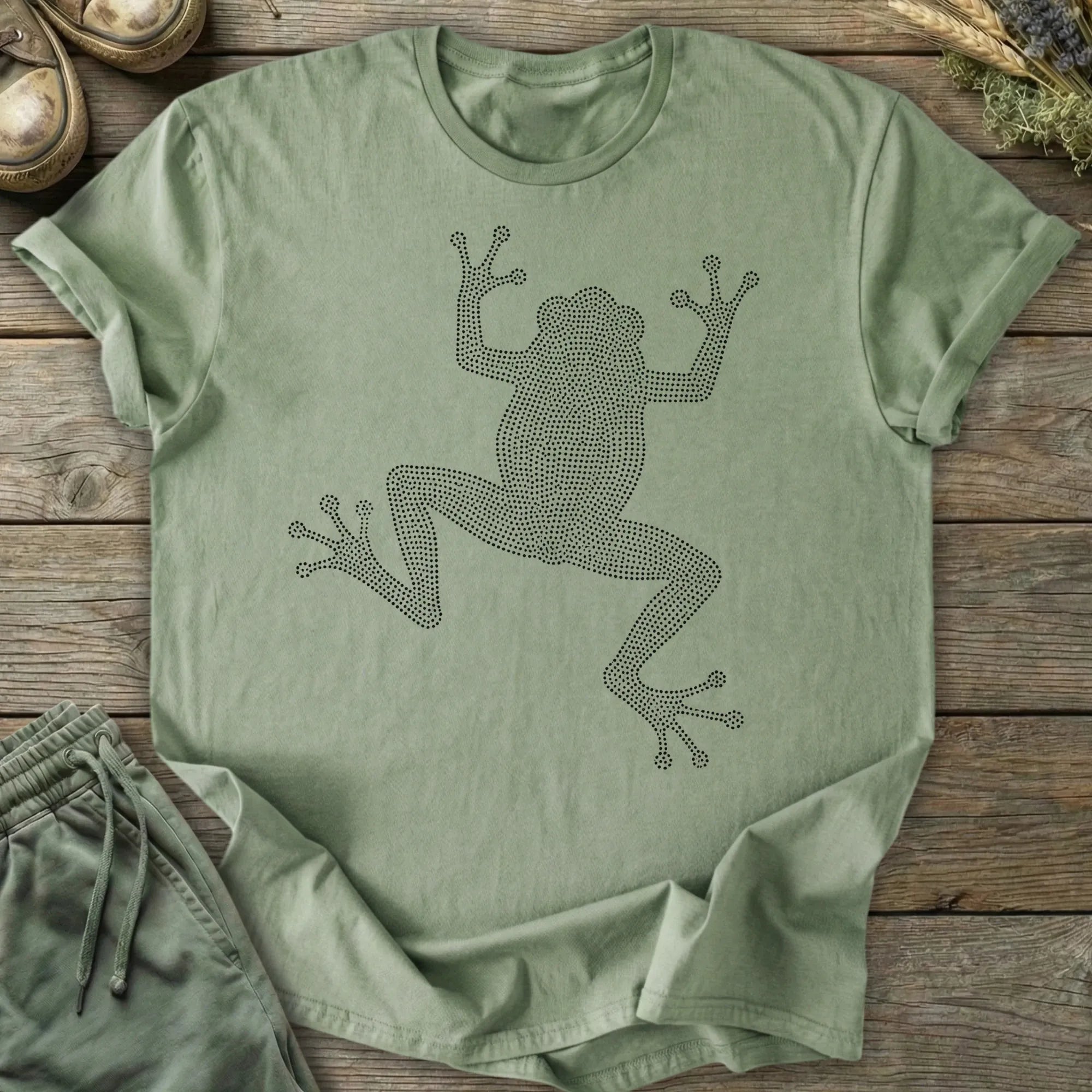 Printify T-Shirt Dot Art Frog T-Shirt
