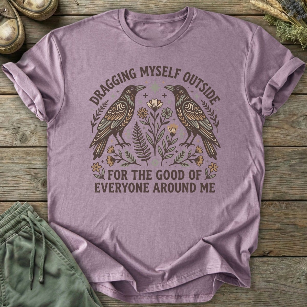 Printify T-Shirt Dragging Myself T-Shirt