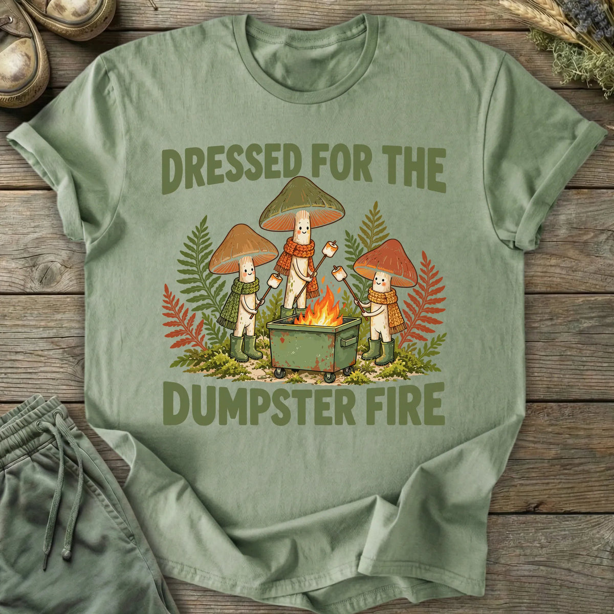 Printify T-Shirt Dumpster Fire T-Shirt