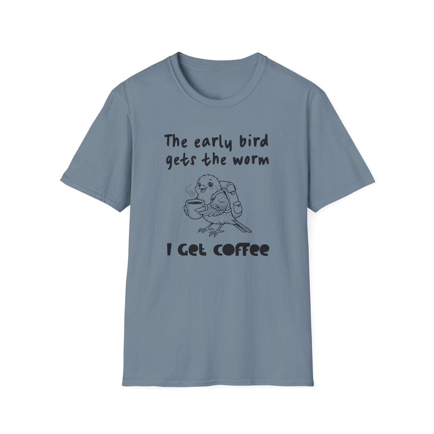 Printify T-Shirt Early Bird Coffee T-Shirt