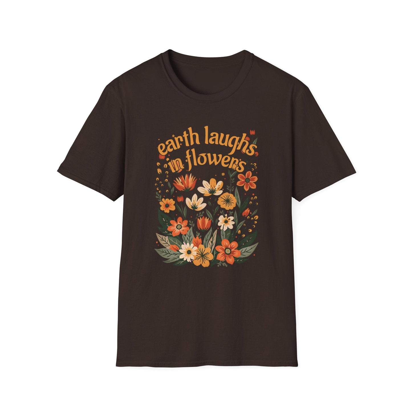 Printify T-Shirt Earth Laughs Boho T-Shirt