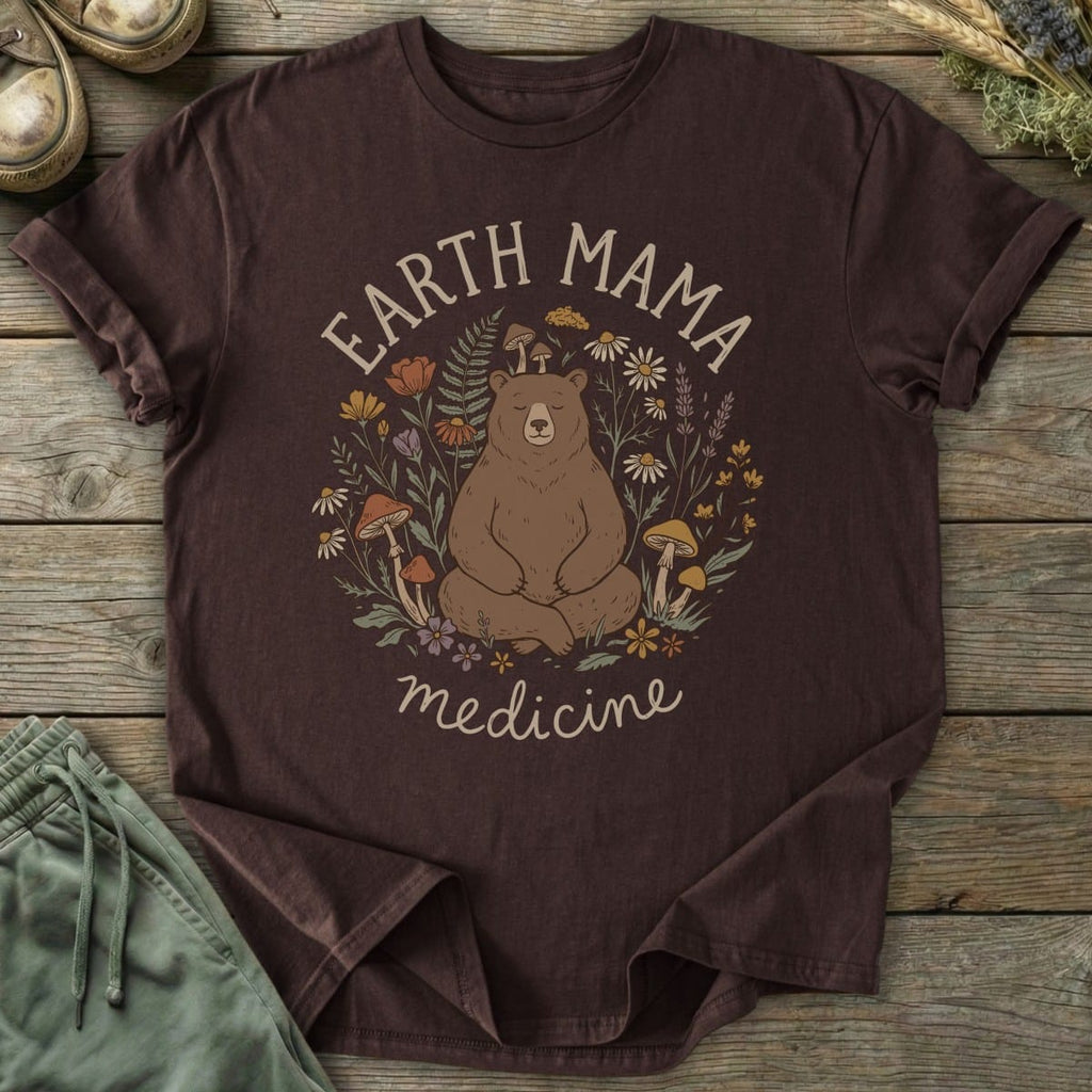 Printify T-Shirt Earth Mama Medicine Bear T-Shirt