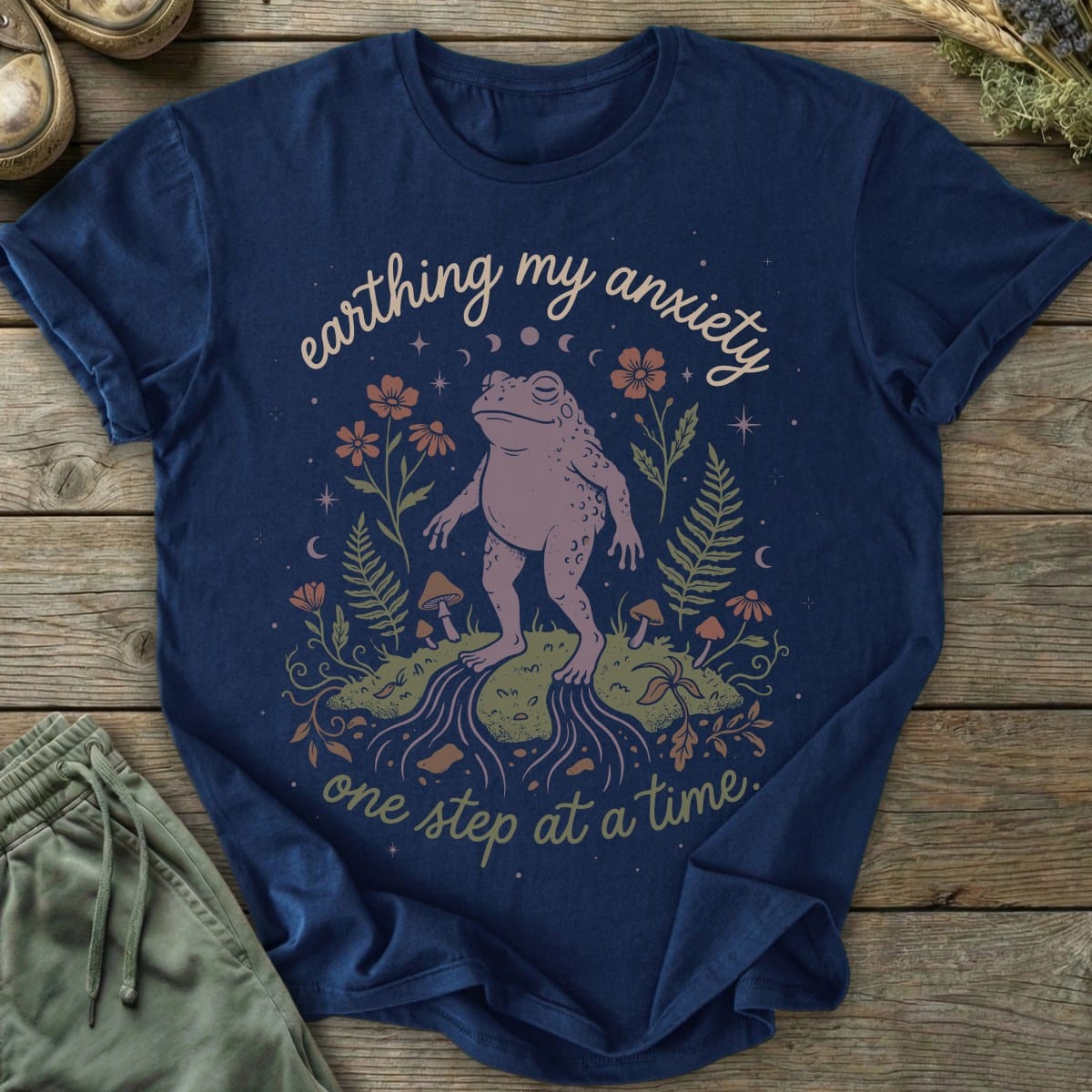Printify T-Shirt Earthing One Step At A Time T-Shirt