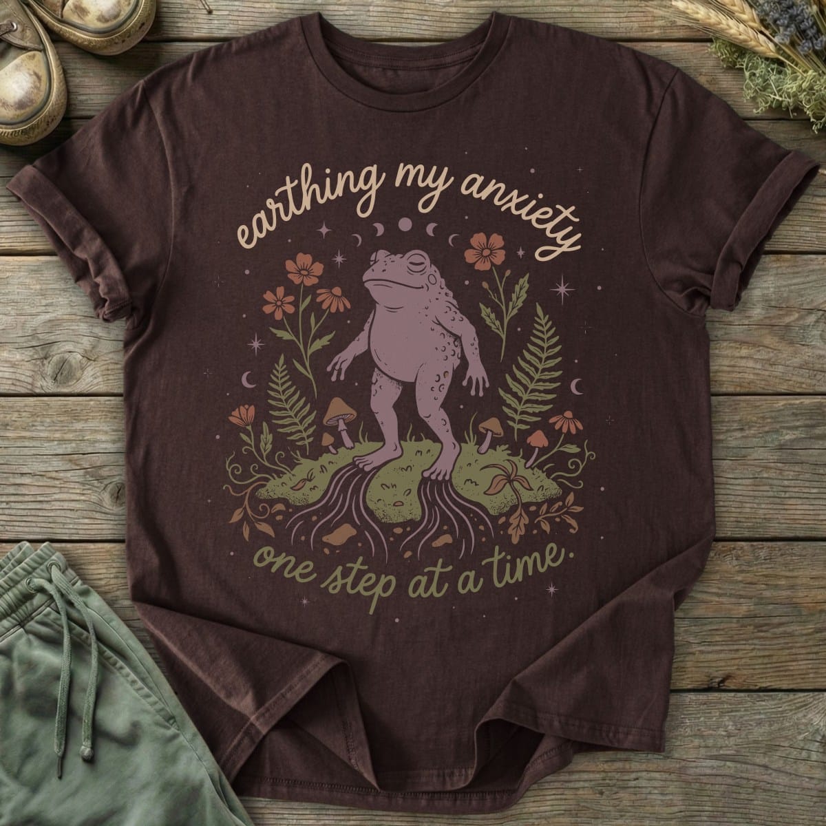 Printify T-Shirt Earthing One Step At A Time T-Shirt