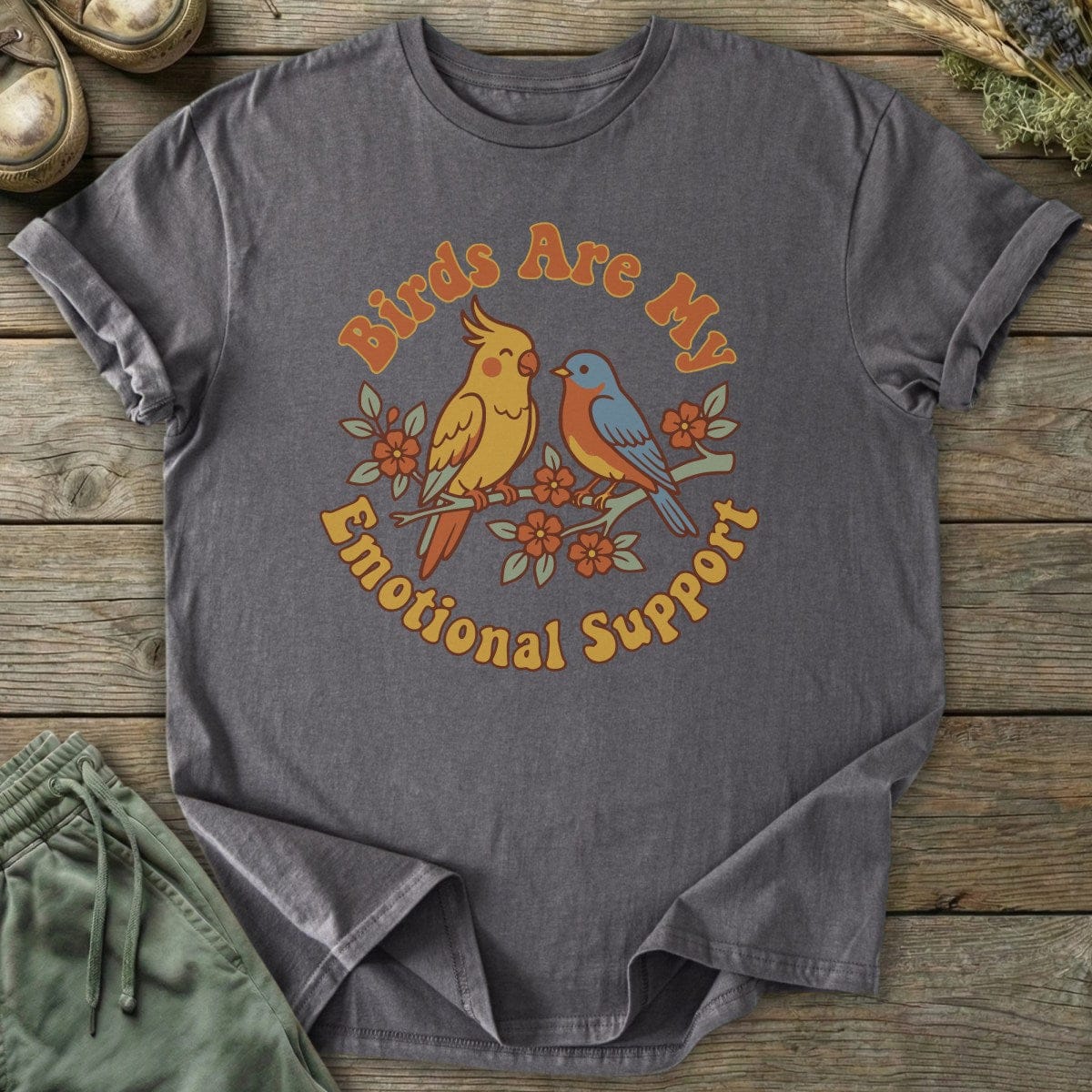 Printify T-Shirt Emotional Support Birds T-Shirt