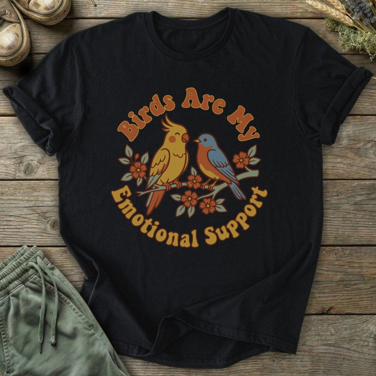 Printify T-Shirt Emotional Support Birds T-Shirt