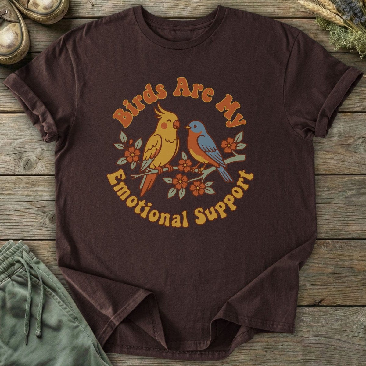 Printify T-Shirt Emotional Support Birds T-Shirt