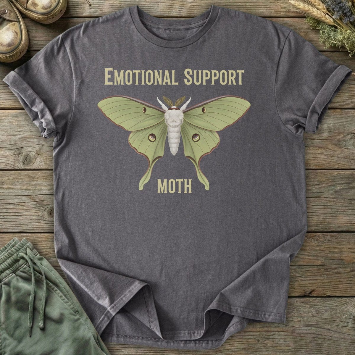 Printify T-Shirt Emotional Support Moth T-Shirt