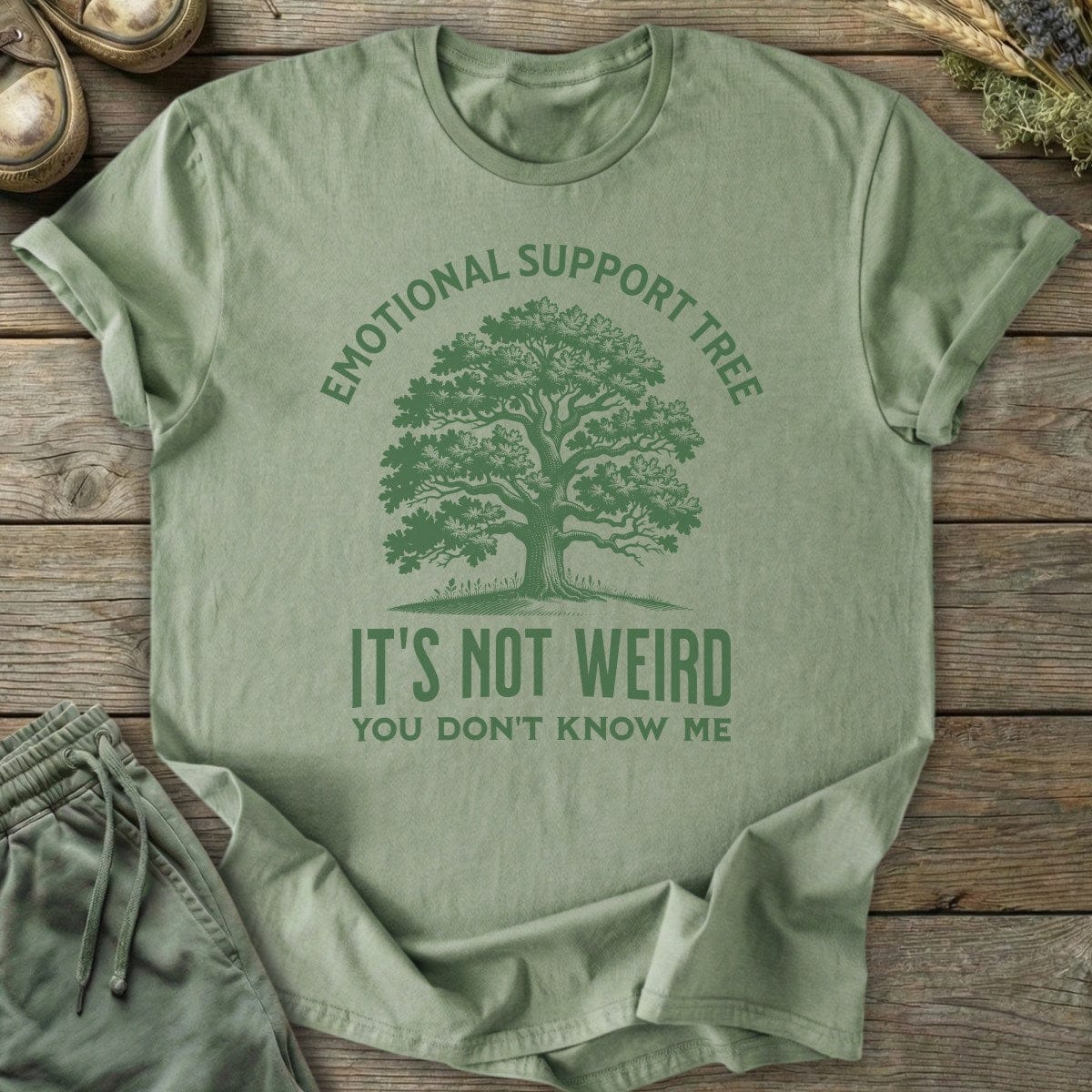 Printify T-Shirt Emotional Support Tree T-Shirt
