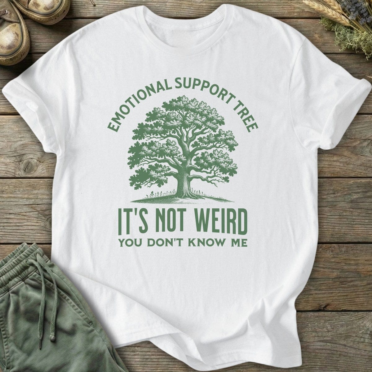 Printify T-Shirt Emotional Support Tree T-Shirt