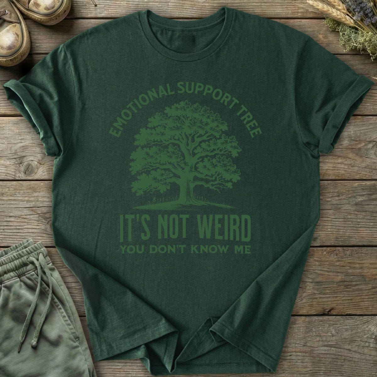 Printify T-Shirt Emotional Support Tree T-Shirt