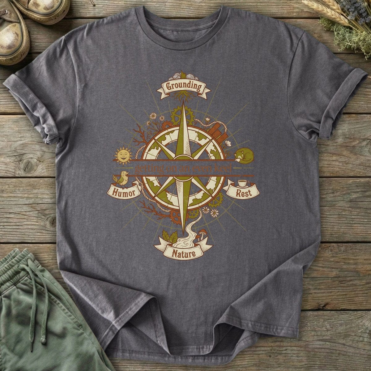 Printify T-Shirt Even Keel Compass T-Shirt