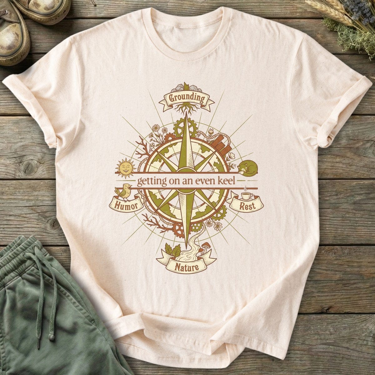 Printify T-Shirt Even Keel Compass T-Shirt