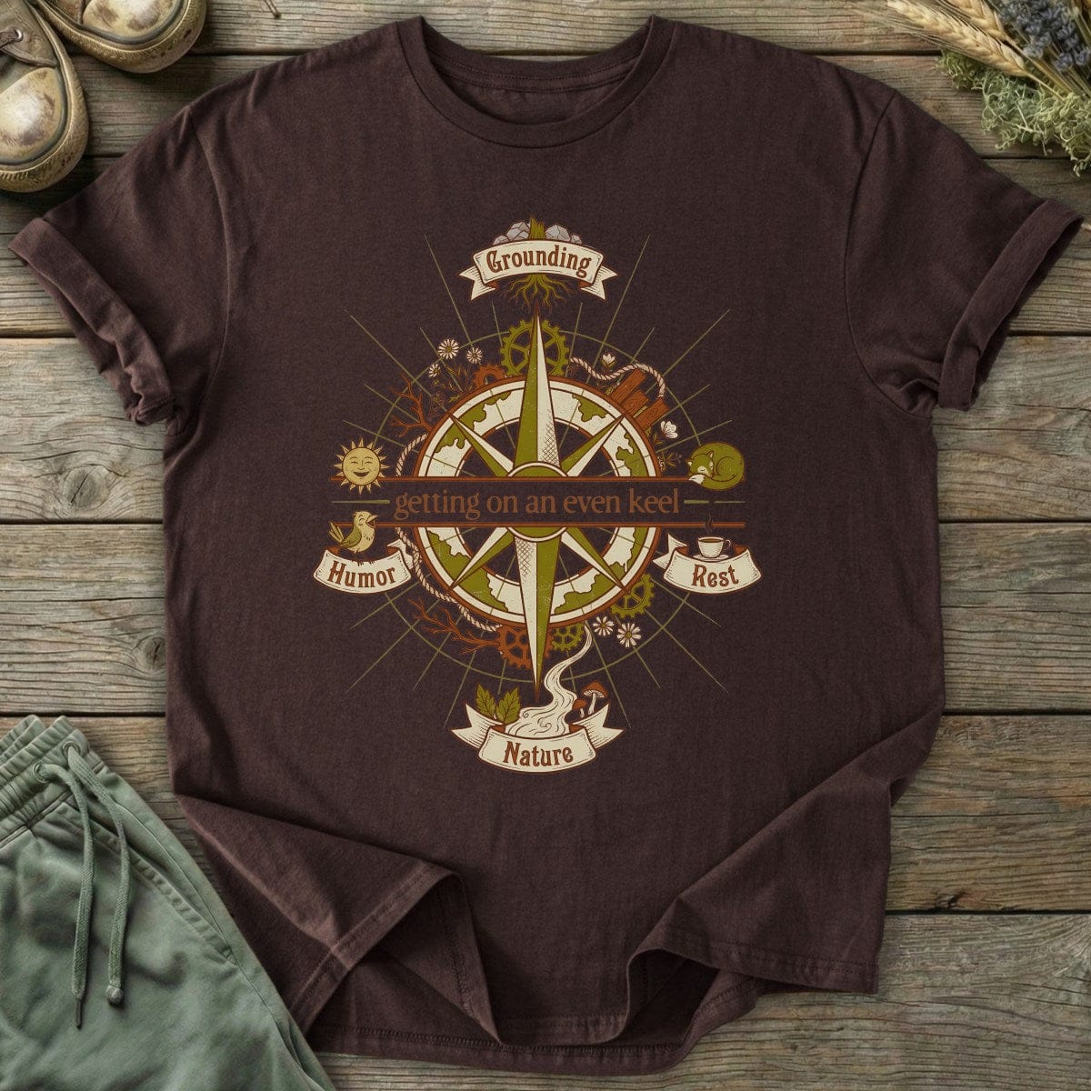 Printify T-Shirt Even Keel Compass T-Shirt
